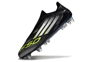 Adidas F50 Elite Laceless SG Football Boots - Black/Silver/Yellow
