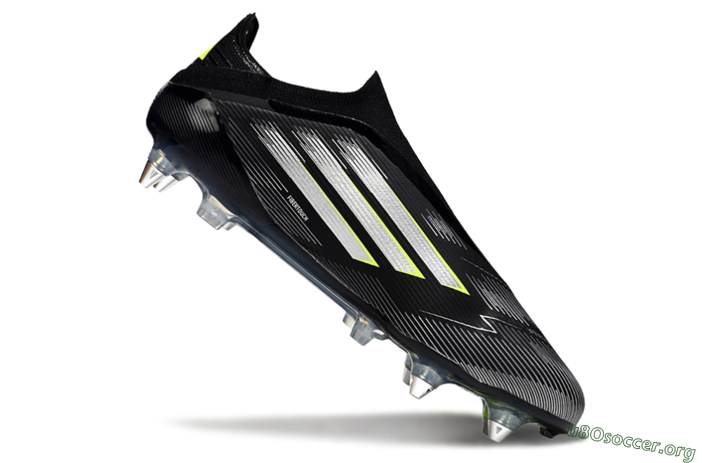 Adidas F50 Elite Laceless SG Football Boots - Black/Silver/Yellow 4