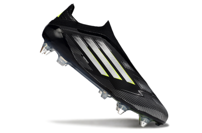 Adidas F50 Elite Laceless SG Football Boots - Black/Silver/Yellow