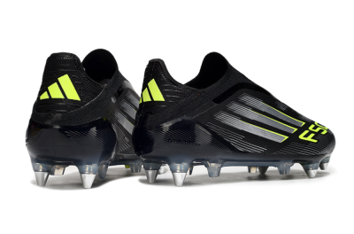 Adidas F50 Elite Laceless SG Football Boots - Black/Silver/Yellow