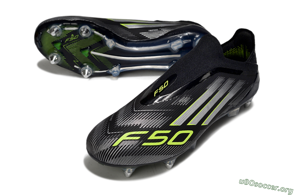 Adidas F50 Elite Laceless SG Football Boots - Black/Silver/Yellow 0