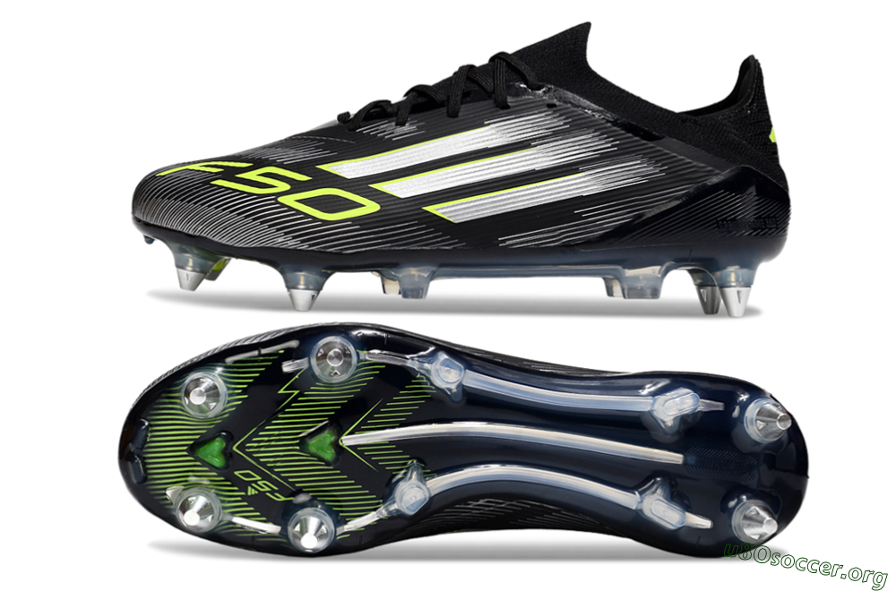Adidas F50 Elite SG Football Boots - Black/Silver/Yellow 1