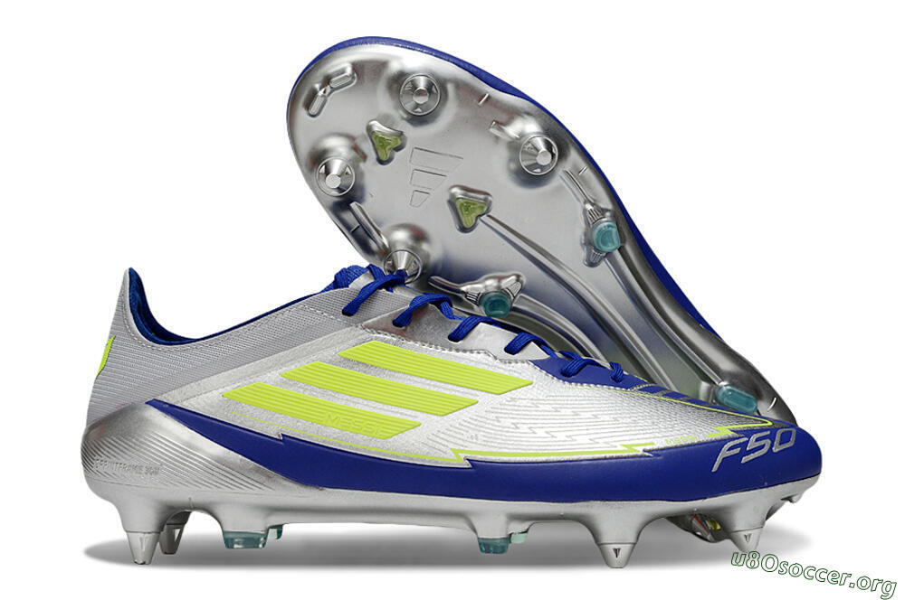 Adidas F50 Elite SG Football Boots - Silver/Yellow/Blue 2