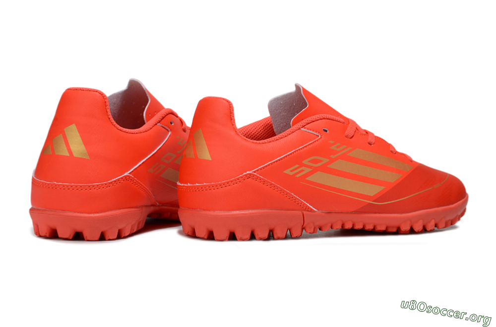 Adidas F50 Club TF Football Shoes - Red/Gold 6