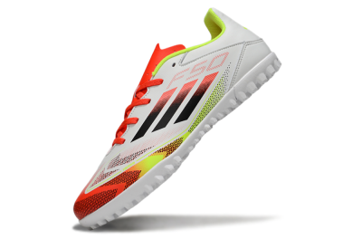 Adidas F50 Club TF Football Shoes - White/Red/Yellow