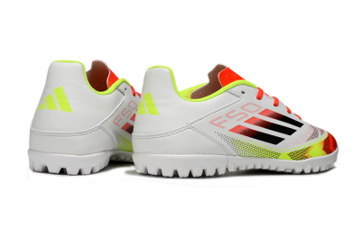 Adidas F50 Club TF Football Shoes - White/Red/Yellow