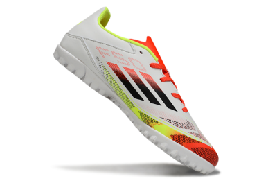 Adidas F50 Club TF Football Shoes - White/Red/Yellow
