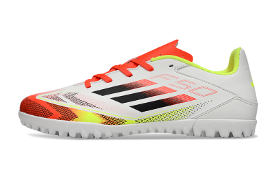 Adidas F50 Club TF Football Shoes - White/Red/Yellow