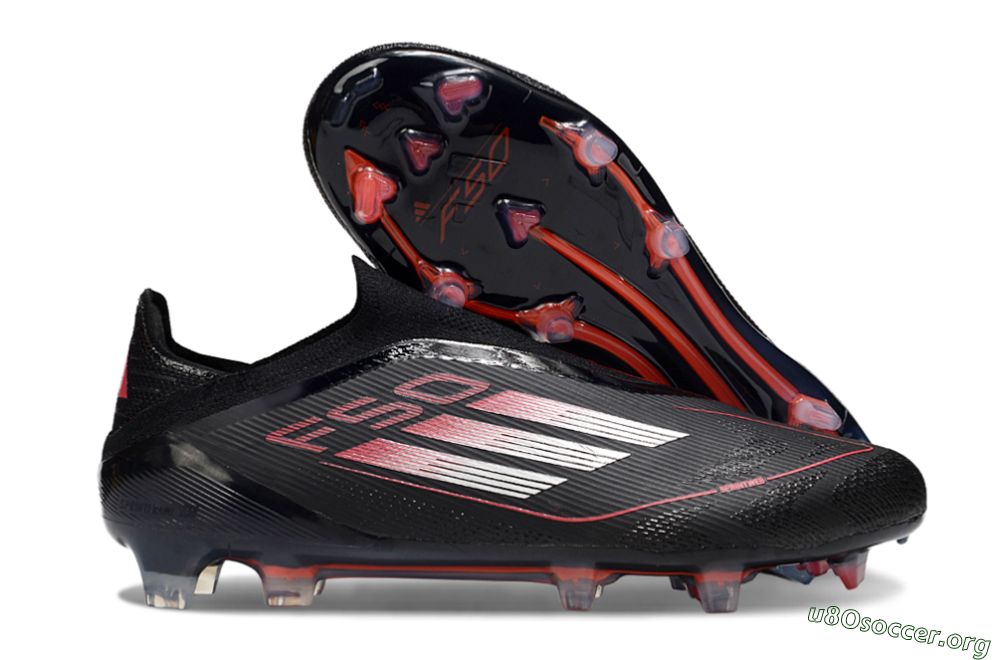 Adidas F50 Elite Laceless FG Football Boots - Black/Silver/Red 2