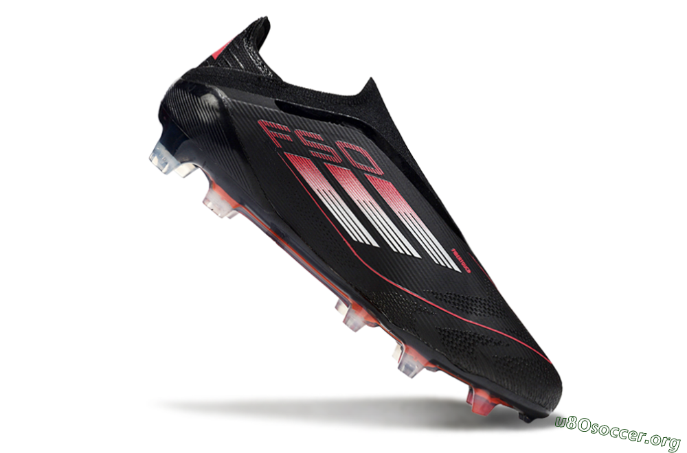 Adidas F50 Elite Laceless FG Football Boots - Black/Silver/Red 4