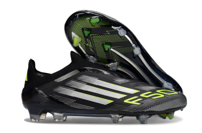 Adidas F50 Elite Laceless FG Football Boots - Black/Silver/Yellow