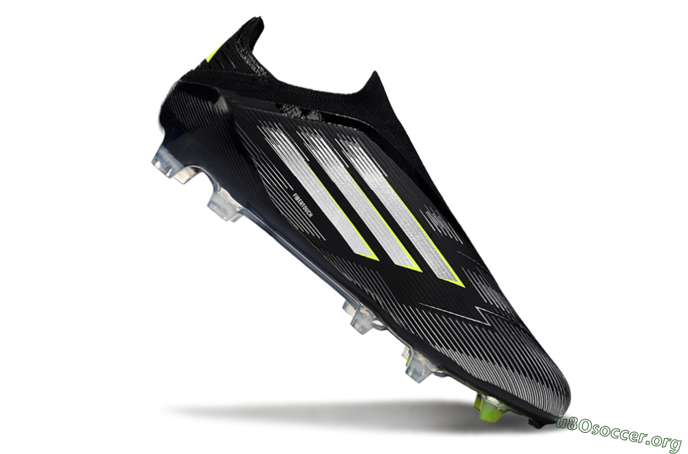 Adidas F50 Elite Laceless FG Football Boots - Black/Silver/Yellow 4