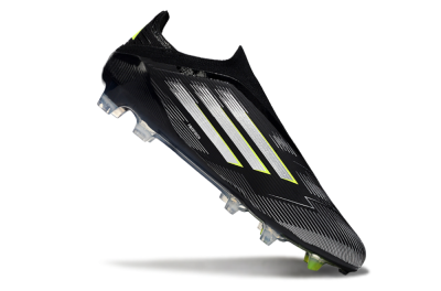 Adidas F50 Elite Laceless FG Football Boots - Black/Silver/Yellow