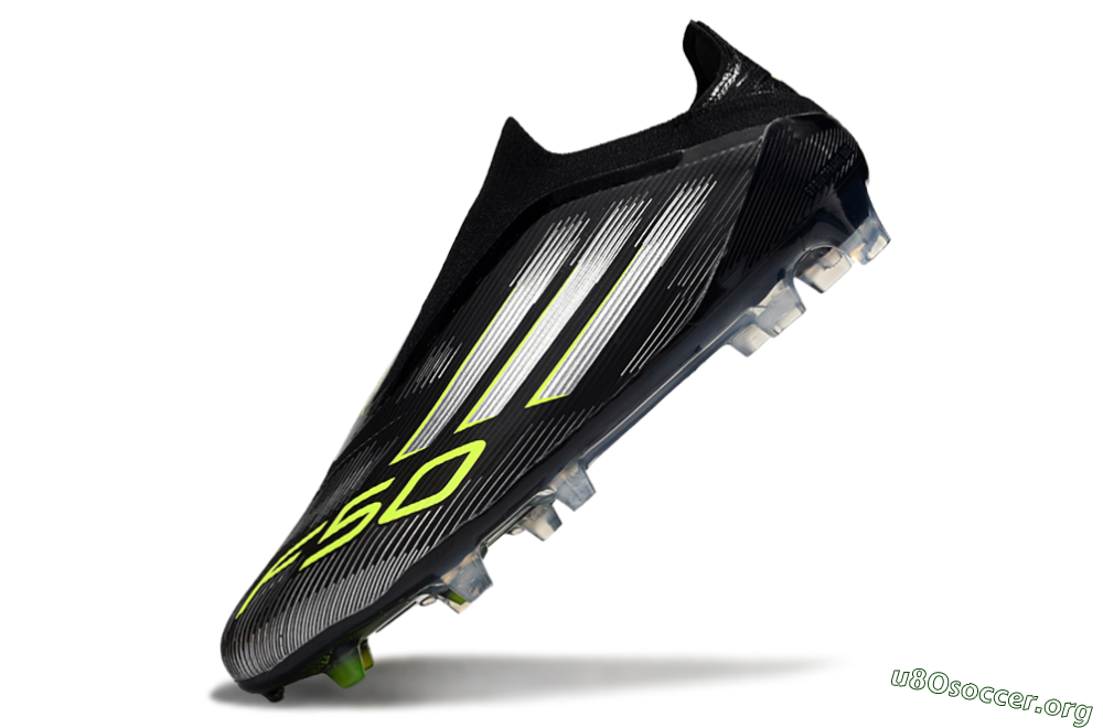 Adidas F50 Elite Laceless FG Football Boots - Black/Silver/Yellow 5