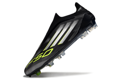 Adidas F50 Elite Laceless FG Football Boots - Black/Silver/Yellow