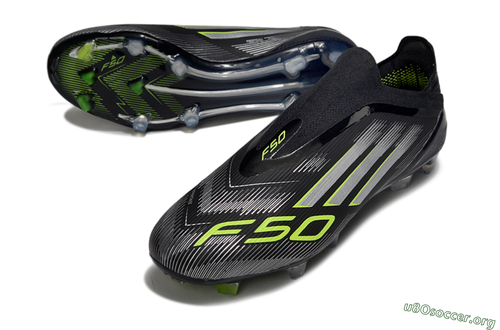 Adidas F50 Elite Laceless FG Football Boots - Black/Silver/Yellow 0