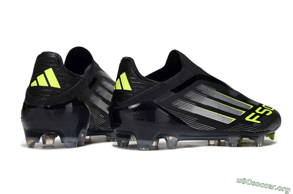 Adidas F50 Elite Laceless FG Football Boots - Black/Silver/Yellow 6