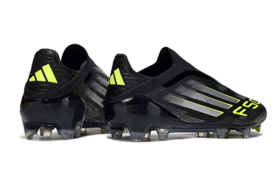 Adidas F50 Elite Laceless FG Football Boots - Black/Silver/Yellow