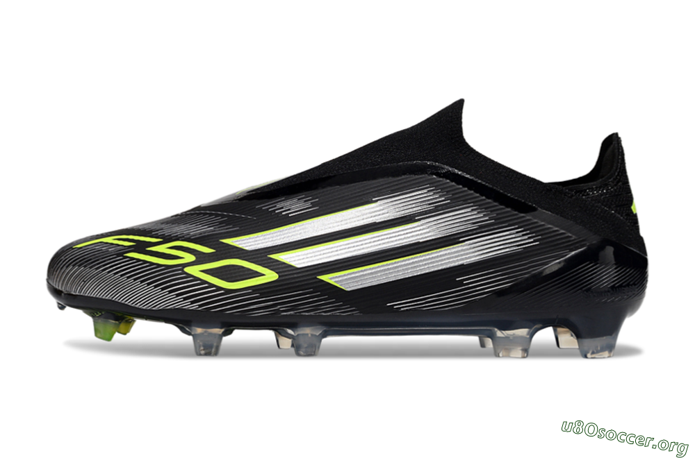 Adidas F50 Elite Laceless FG Football Boots - Black/Silver/Yellow 3