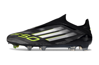 Adidas F50 Elite Laceless FG Football Boots - Black/Silver/Yellow
