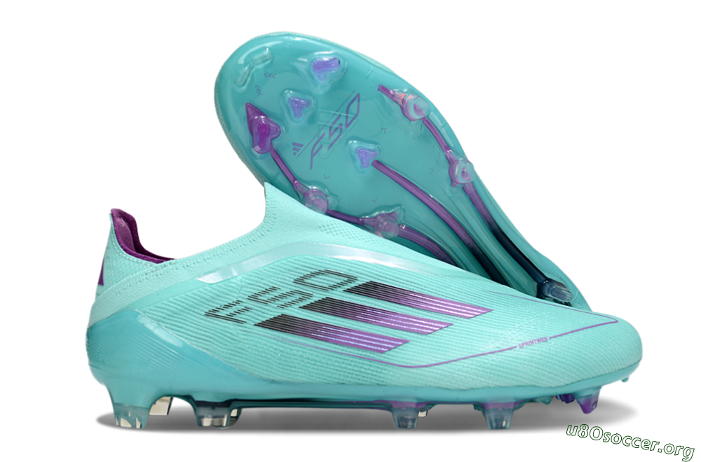 Adidas F50 Elite Laceless FG Football Boots - Jade/Purple/Black 2
