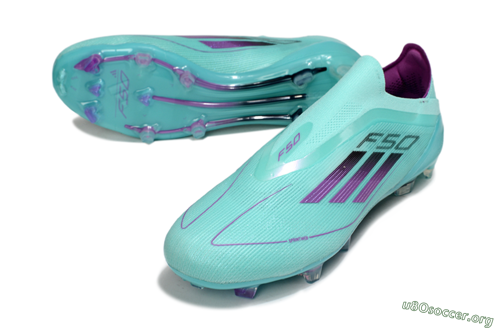Adidas F50 Elite Laceless FG Football Boots - Jade/Purple/Black 0