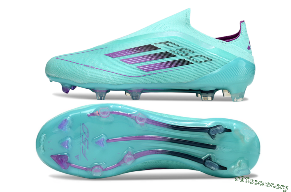 Adidas F50 Elite Laceless FG Football Boots - Jade/Purple/Black 1
