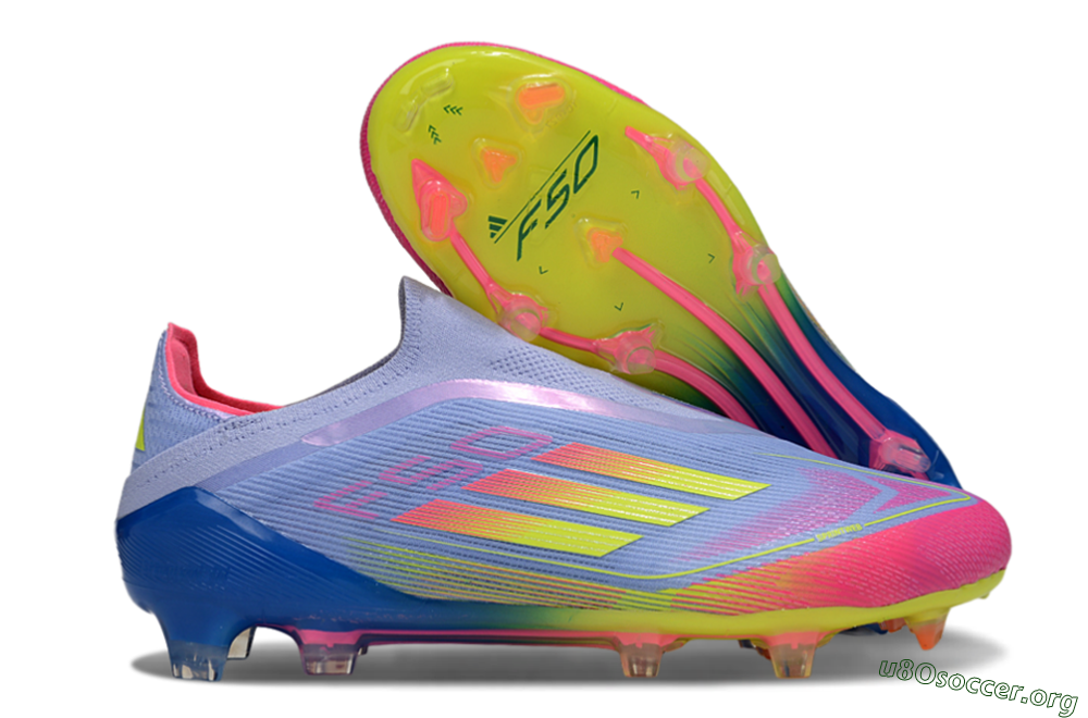 Adidas F50 Elite Laceless FG Football Boots - Blue/Yellow/Red 2