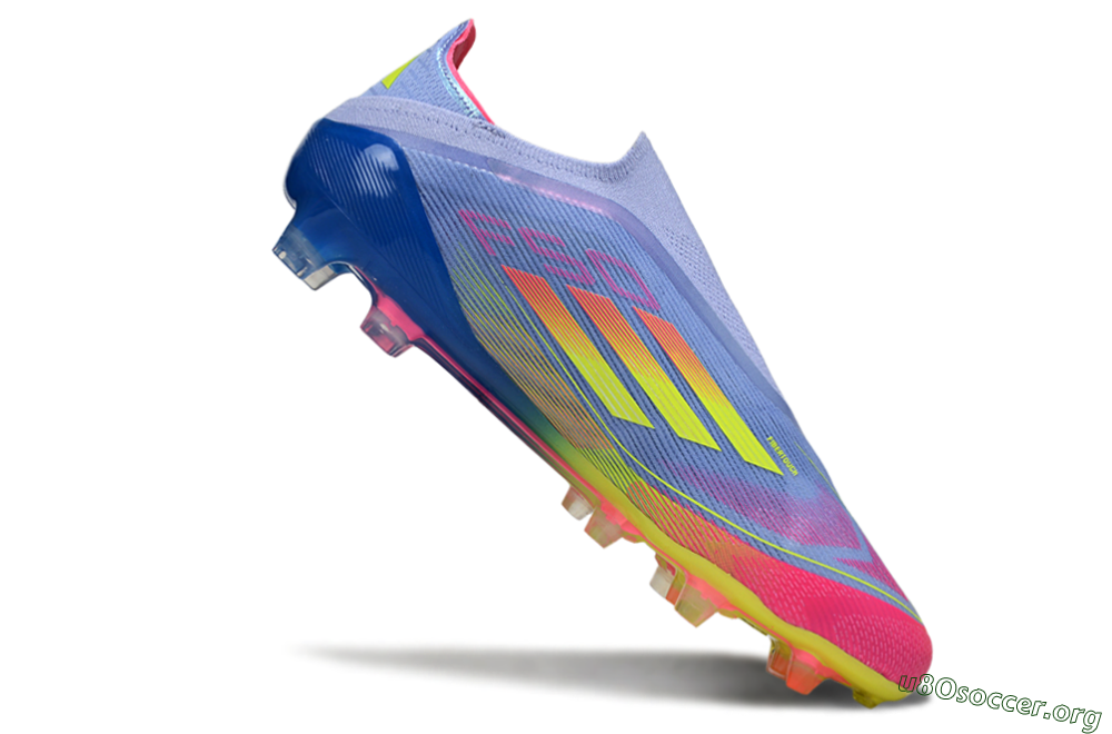 Adidas F50 Elite Laceless FG Football Boots - Blue/Yellow/Red 4