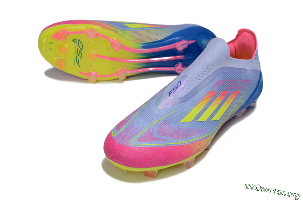 Adidas F50 Elite Laceless FG Football Boots - Blue/Yellow/Red 0