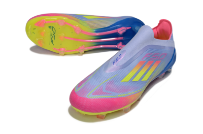 Adidas F50 Elite Laceless FG Football Boots - Blue/Yellow/Red