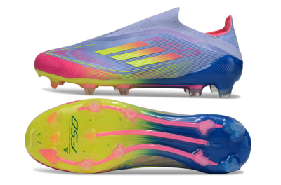 Adidas F50 Elite Laceless FG Football Boots - Blue/Yellow/Red
