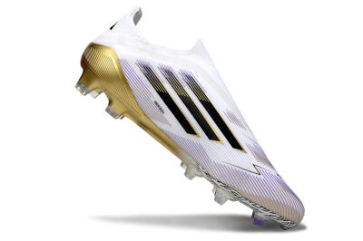 Adidas F50 Elite Laceless FG Football Boots - White/Black/Purple/Gold