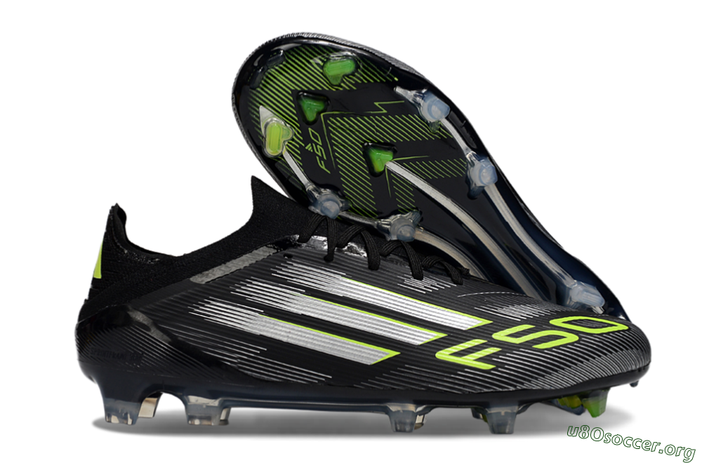 Adidas F50 Elite FG Football Boots - Black/Silver/Yellow 2