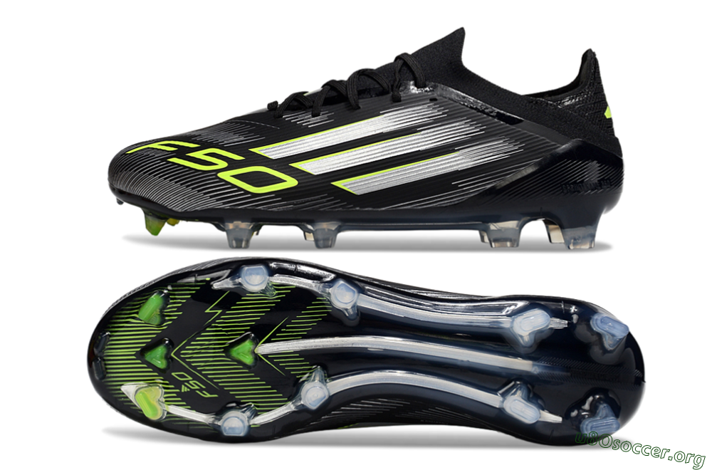 Adidas F50 Elite FG Football Boots - Black/Silver/Yellow 1