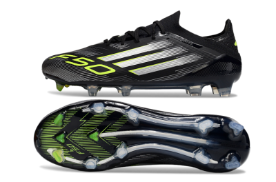 Adidas F50 Elite FG Football Boots - Black/Silver/Yellow