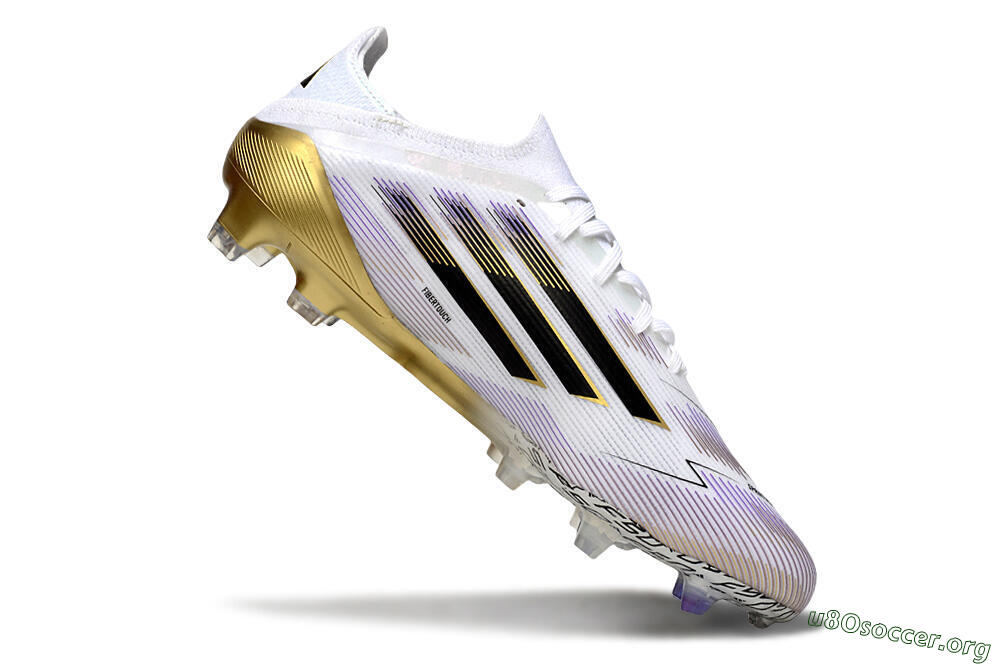 Adidas F50 Elite FG Football Boots - White/Black/Purple/Gold 4