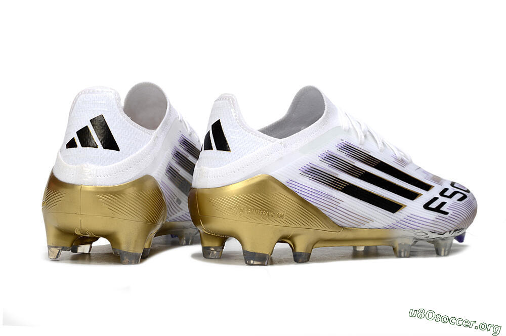 Adidas F50 Elite FG Football Boots - White/Black/Purple/Gold 6