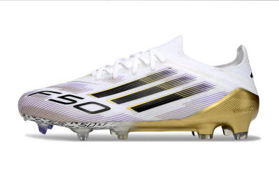 Adidas F50 Elite FG Football Boots - White/Black/Purple/Gold