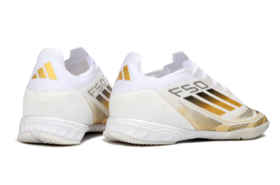 Adidas F50 Pro IC Football Shoes - White/Black/Gold