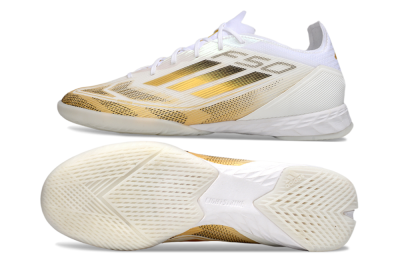 Adidas F50 Pro IC Football Shoes - White/Black/Gold