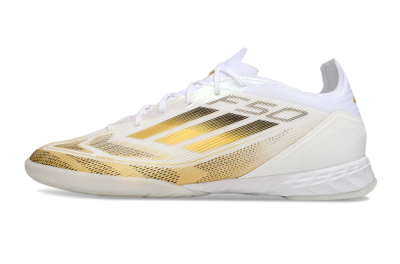 Adidas F50 Pro IC Football Shoes - White/Black/Gold