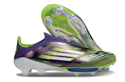 Adidas F50+ Elite Lightstrike Pro Laceless FG Football Boots - Purple/White/Yellow