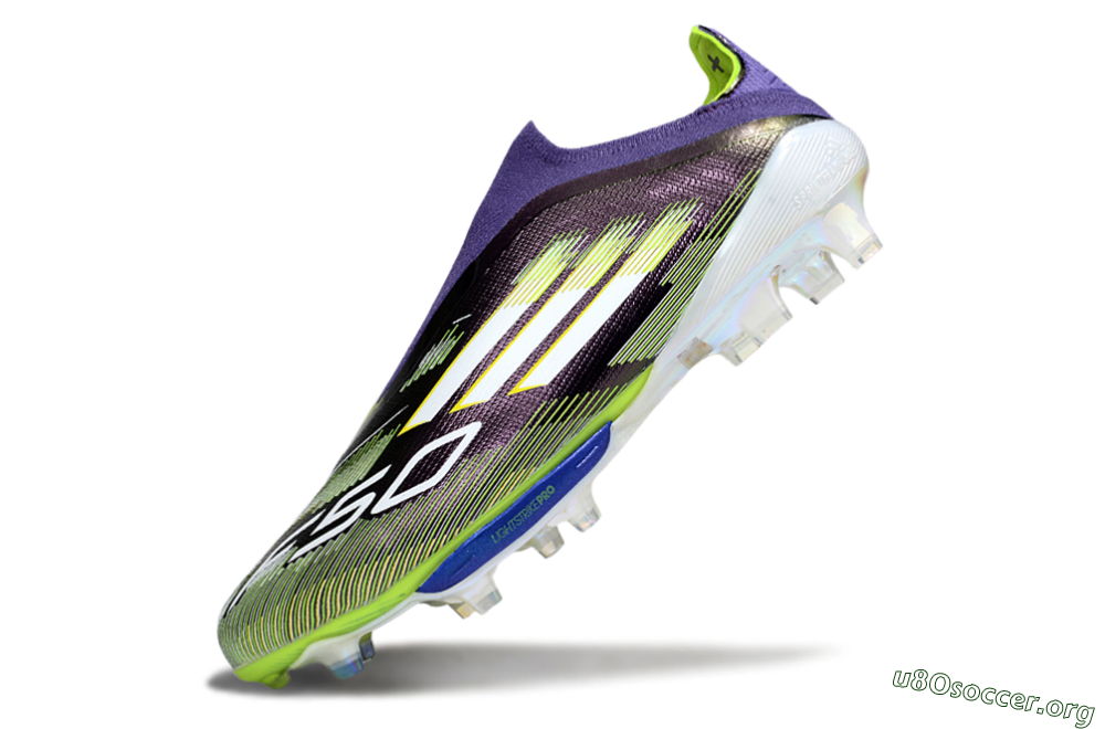Adidas F50+ Elite Lightstrike Pro Laceless FG Football Boots - Purple/White/Yellow 5
