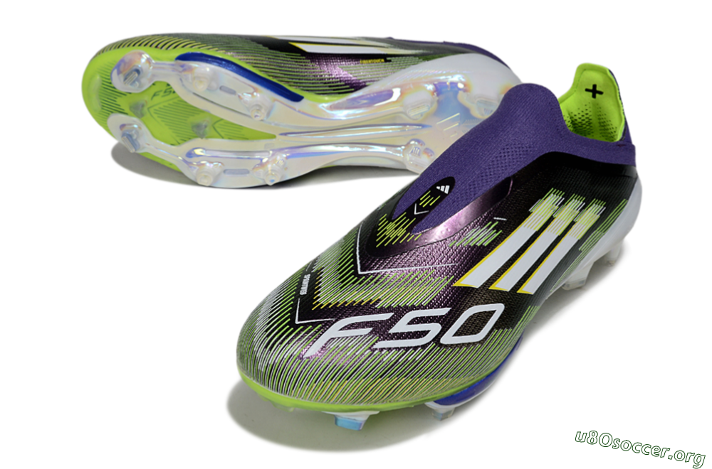Adidas F50+ Elite Lightstrike Pro Laceless FG Football Boots - Purple/White/Yellow 0