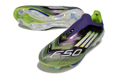 Adidas F50+ Elite Lightstrike Pro Laceless FG Football Boots - Purple/White/Yellow