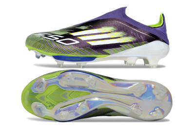 Adidas F50+ Elite Lightstrike Pro Laceless FG Football Boots - Purple/White/Yellow