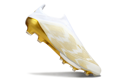 Adidas F50+ Elite Lightstrike Pro Laceless FG Football Boots - White/Gold