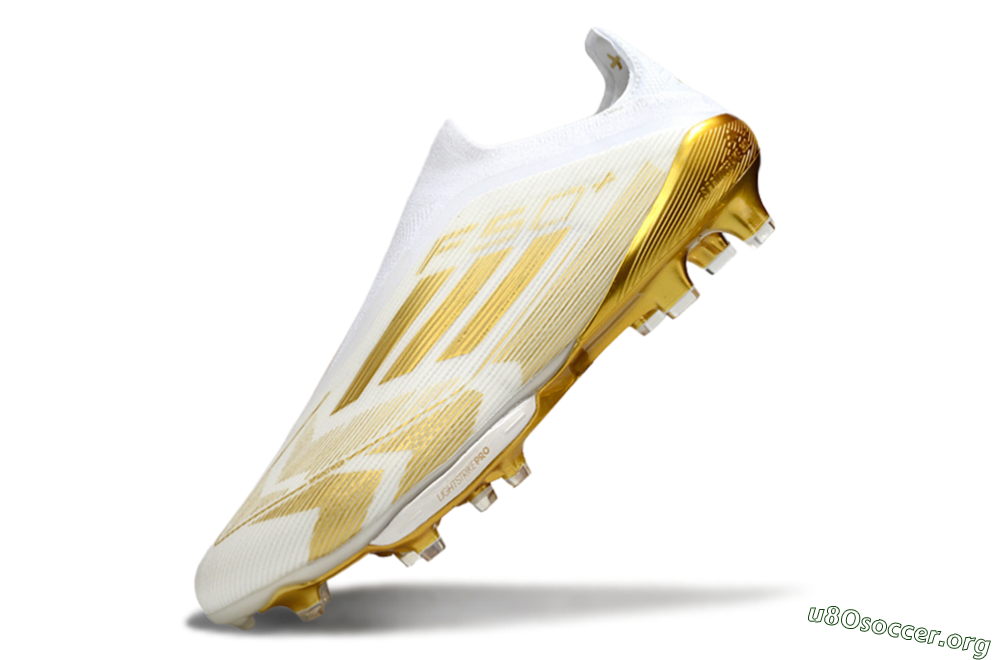 Adidas F50+ Elite Lightstrike Pro Laceless FG Football Boots - White/Gold 5