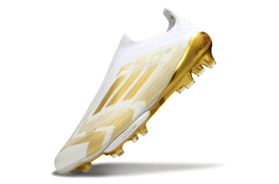 Adidas F50+ Elite Lightstrike Pro Laceless FG Football Boots - White/Gold